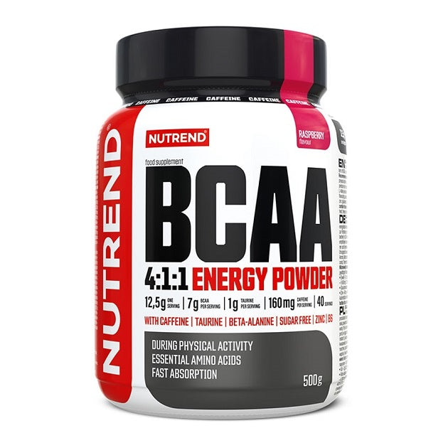 BCAA 4:1:1 Energy Powder, Raspberry - 500 grams