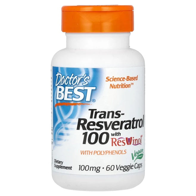 Trans-Resveratrol with ResVinol, 100mg - 60 vcaps