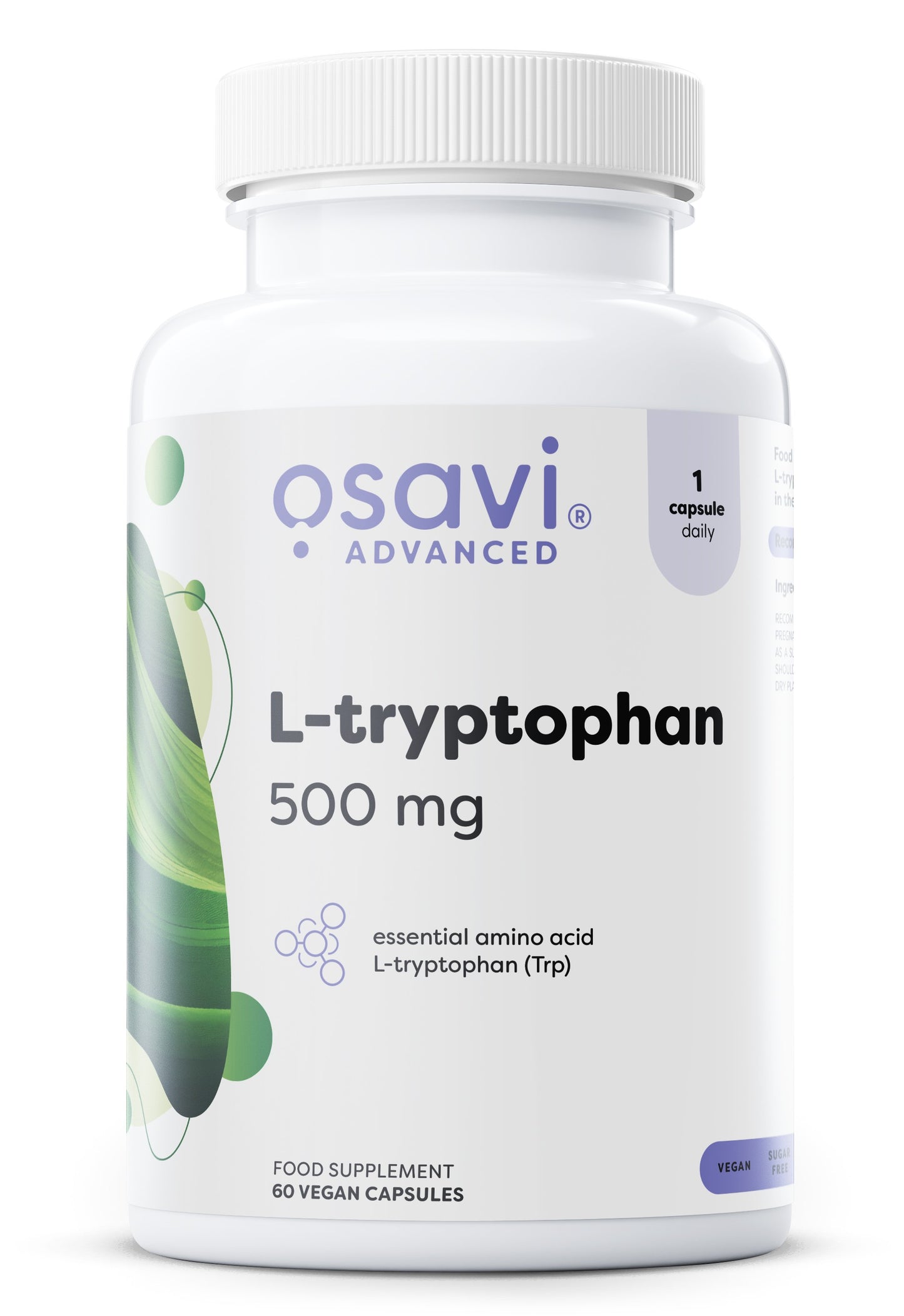 L-tryptophan, 500mg - 60 vegan caps