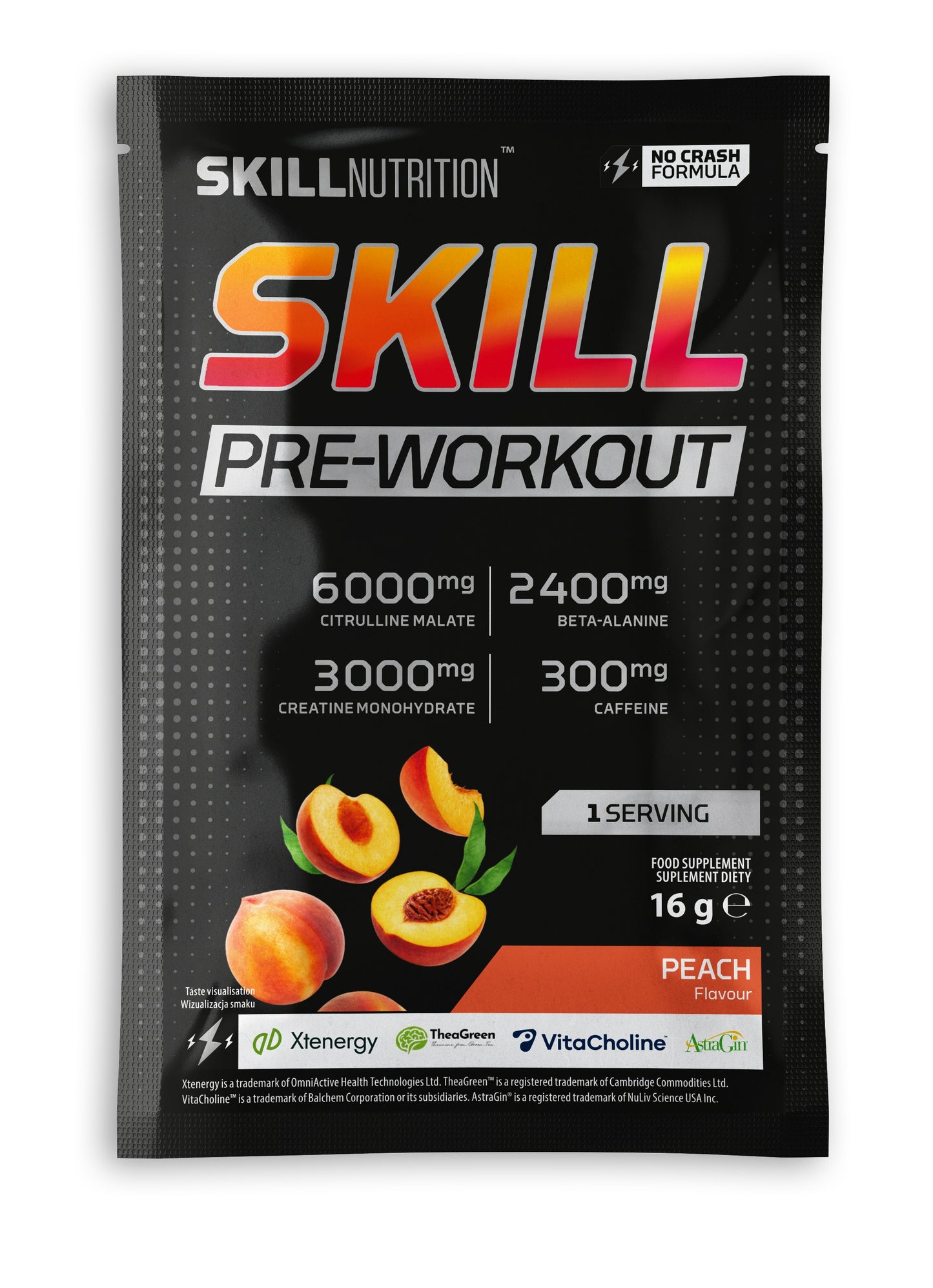 Skill Pre-Workout, Peach - 16 grams (1 serving)