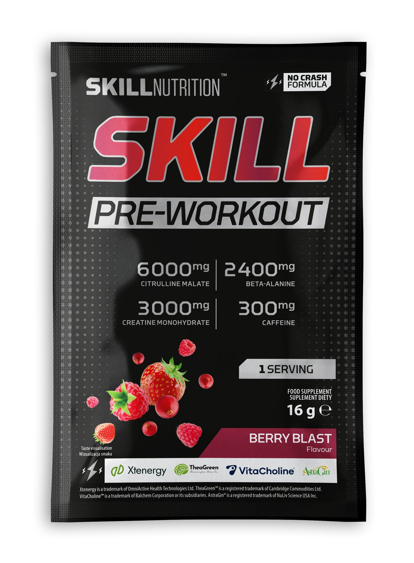 Skill Pre-Workout, Berry Blast - 16 grams (1 serving)