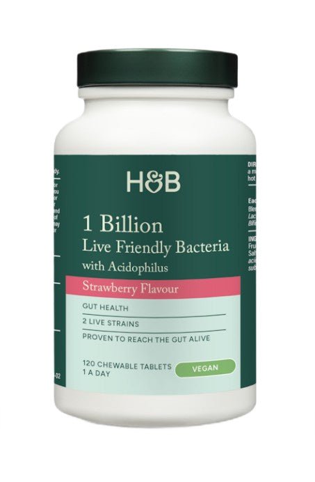 1 Billion Live Friendly Bacteria with Acidophilus, Strawberry - 120 chewable tablets - VitaeSupps