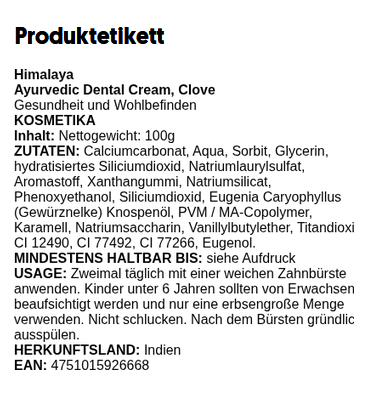 Ayurvedic Dental Cream, Clove - 100 grams