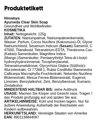 Ayurveda Clear Skin Soap - 125 grams