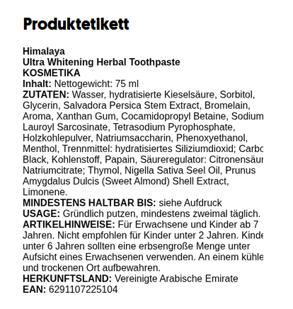 Ultra Whitening Herbal Toothpaste - 75 ml.