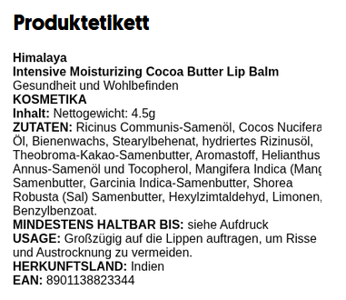 Intensive Moisturizing Cocoa Butter Lip Balm - 4.5 grams