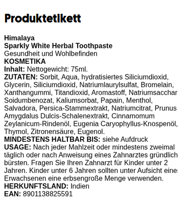 Sparkly White Herbal Toothpaste - 75 ml.