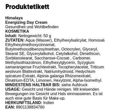 Energizing Day Cream - 50 grams
