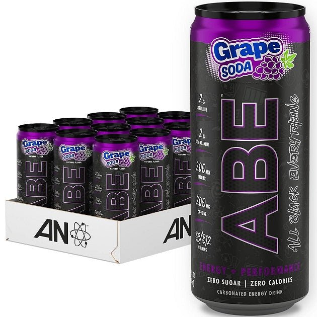 ABE Energy + Performance Cans, Grape Soda - 12 x 330 ml. - VitaeSupps