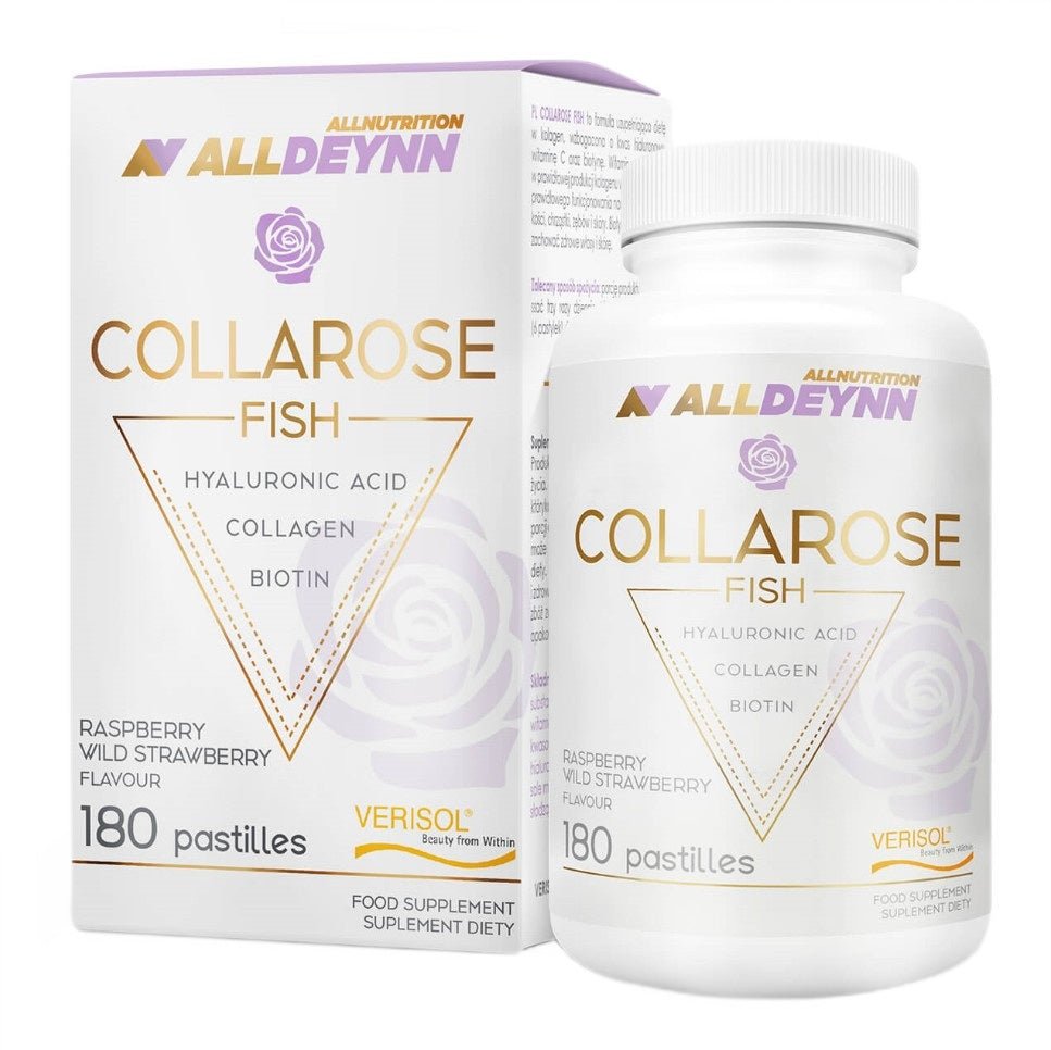 AllDeynn Collarose Fish ( kolagen ), Raspberry Wild Strawberry - 180 pastilles - VitaeSupps