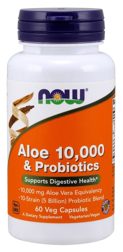 Aloe 10,000 & Probiotics - 60 vcaps - VitaeSupps
