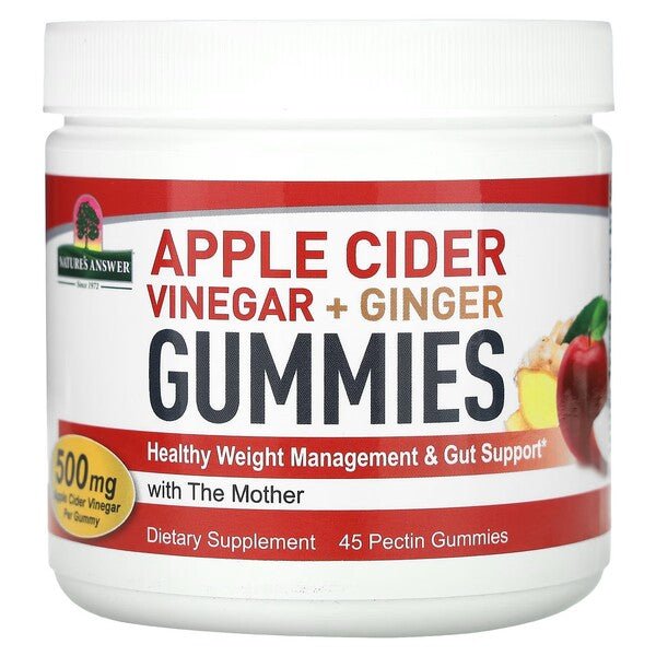Apple Cider Vinegar + Ginger Gummies - 45 pectin gummies - VitaeSupps