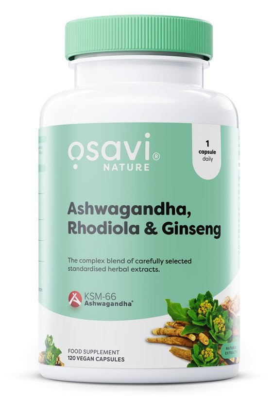 Ashwagandha + Rhodiola & Ginseng - 120 vegan caps - VitaeSupps
