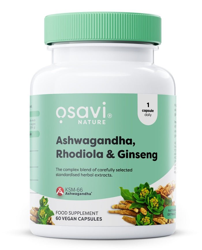 Ashwagandha + Rhodiola & Ginseng - 60 vegan caps - VitaeSupps