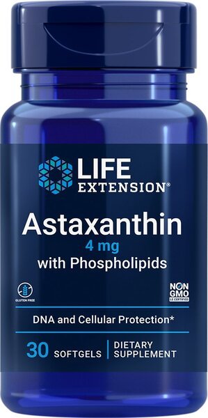 Astaxanthin with Phospholipids, 4mg - 30 softgels - VitaeSupps