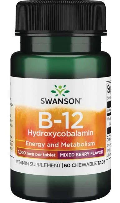 B - 12 Hydroxycobalamin, 1000mcg - 60 chewable tablets - VitaeSupps