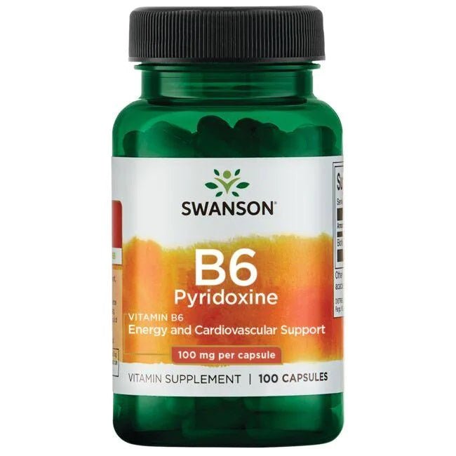 B6 Pyridoxine, 100mg - 100 caps - VitaeSupps