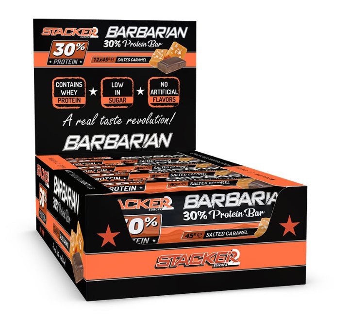 Barbarian 30% Protein Bar, Salted Caramel - 12 x 45g - VitaeSupps