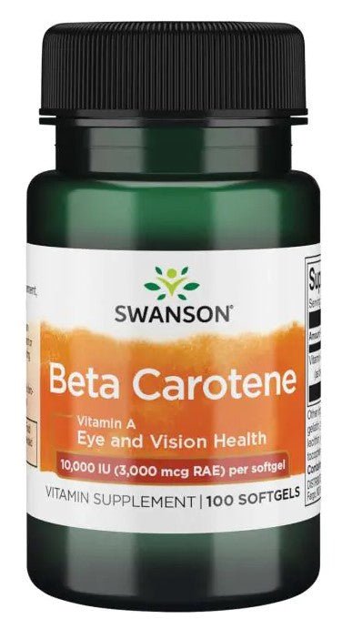 Beta - Carotene (Vitamin A), 10 000 IU - 100 softgels - VitaeSupps