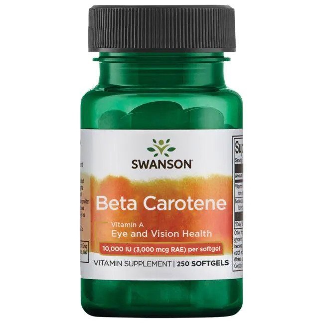 Beta - Carotene (Vitamin A), 10 000 IU - 250 softgels - VitaeSupps