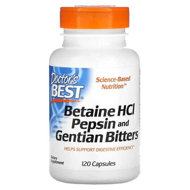 Betaine HCl Pepsin & Gentian Bitters - 120 caps - VitaeSupps