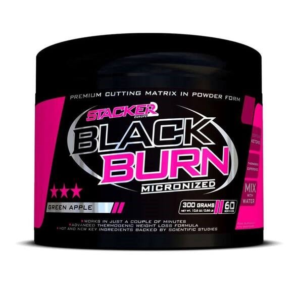 Black Burn Micronized, Green Apple - 300 grams - VitaeSupps