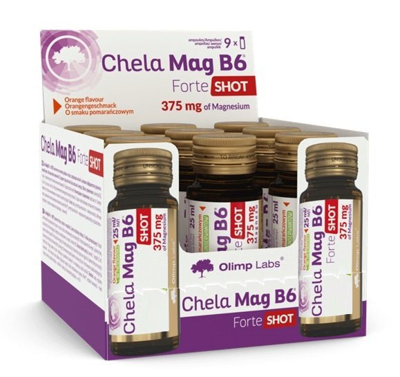 Chela Mag B6 Forte Shot, Orange - 9 x 25 ml. - VitaeSupps