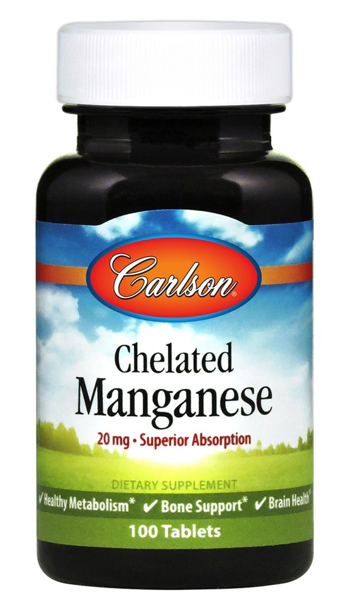 Chelated Manganese, 20mg - 100 tablets - VitaeSupps