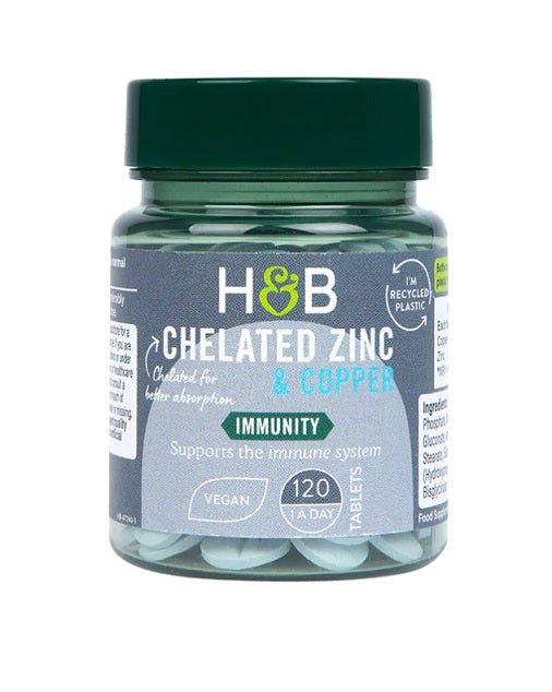 Chelated Zinc & Copper, 15mg - 120 tablets - VitaeSupps