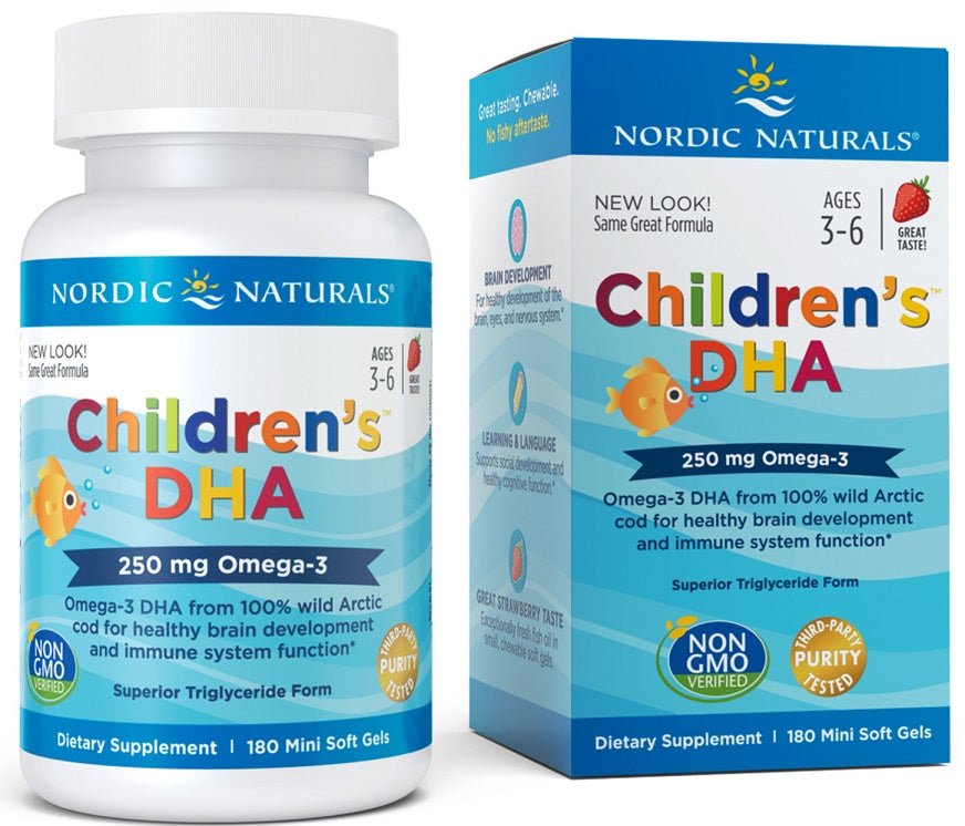 Children's DHA, 250mg Omega - 3 Strawberry - 180 mini softgels - VitaeSupps