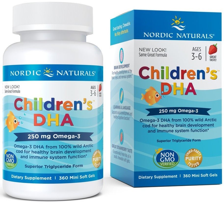 Children's DHA, 250mg Omega - 3 Strawberry - 360 mini softgels - VitaeSupps