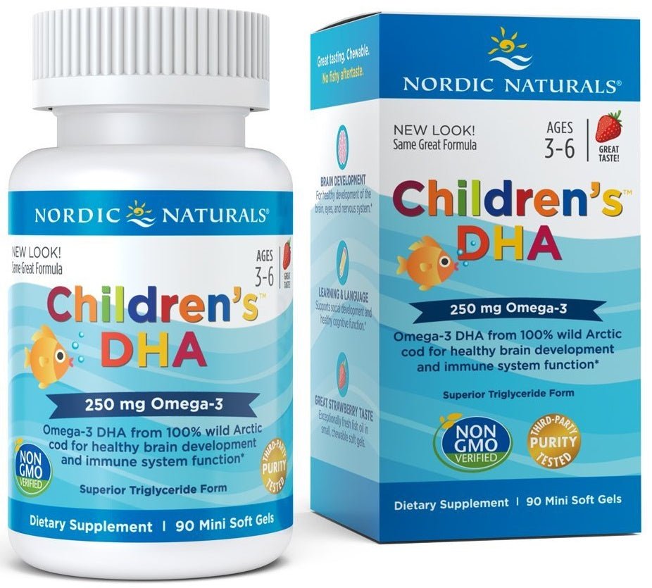 Children's DHA, 250mg Omega - 3 Strawberry - 90 mini softgels - VitaeSupps