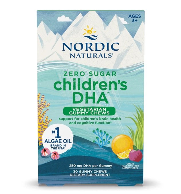 Children's DHA Vegetarian Gummy Chews, 250mg Passion Fruit Lemon - 30 gummies - VitaeSupps