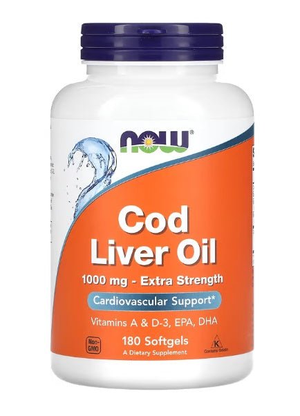 Cod Liver Oil, 1000mg Extra Strength - 180 softgels - VitaeSupps