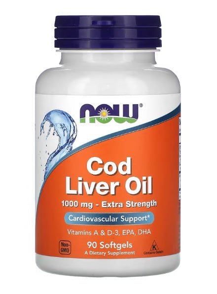 Cod Liver Oil, 1000mg Extra Strength - 90 softgels - VitaeSupps