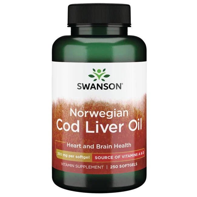 Cod Liver Oil, 350mg - 250 softgels - VitaeSupps
