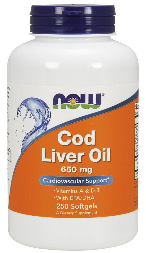 Cod Liver Oil, 650mg - 250 softgels - VitaeSupps