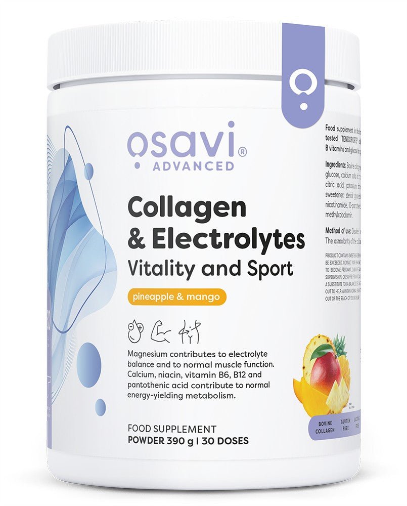 Collagen & Electrolytes Vitality and Sport, Pineapple & Mango - 390 grams - VitaeSupps