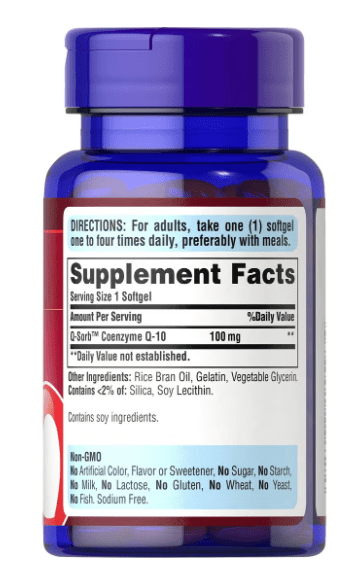 CoQ10, 100mg - 60 softgels - VitaeSupps