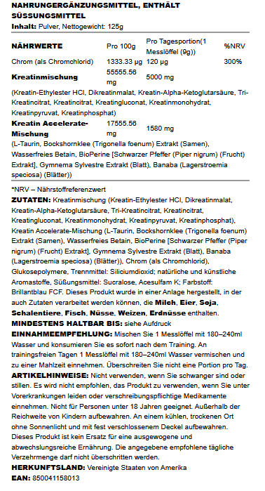 Crea - TEN - Legendary Series, Lemon Lime - 225 grams - VitaeSupps