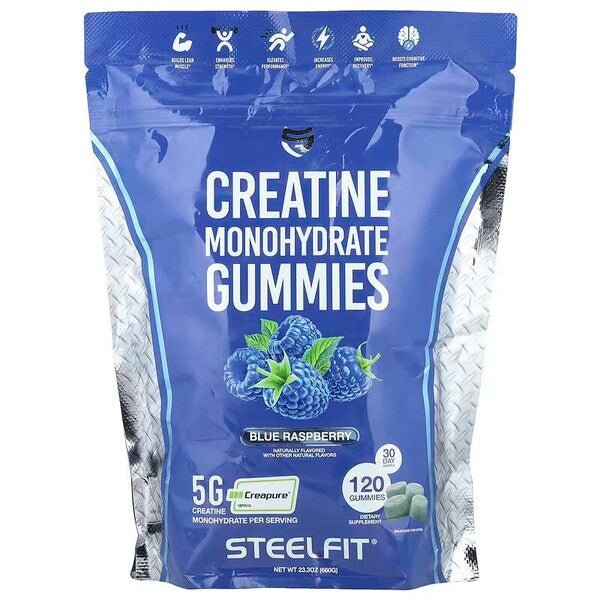 Creatine Monohydrate Gummies, Blue Raspberry - 120 gummies - VitaeSupps
