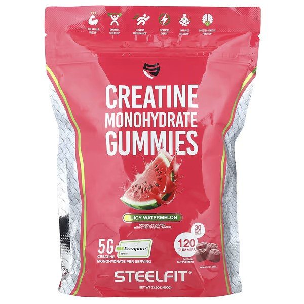 Creatine Monohydrate Gummies, Juicy Watermelon - 120 gummies - VitaeSupps