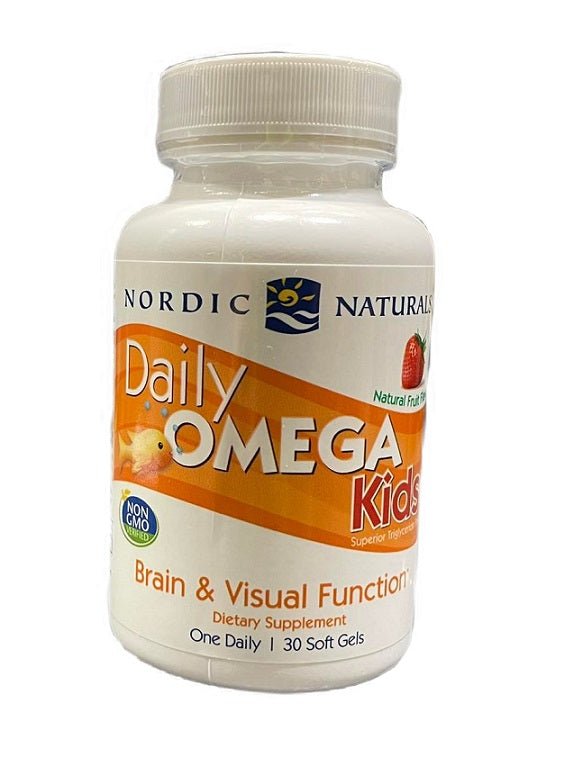 Daily Omega Kids, Natural Fruit Flavor - 30 softgels - VitaeSupps