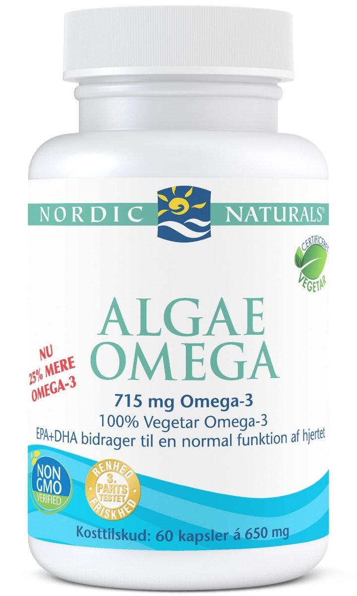 (Danish Label) Algae Omega, 715mg Omega 3 - 60 softgels - VitaeSupps