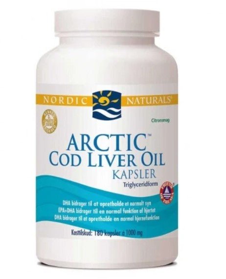 (Danish Label) Arctic Cod Liver Oil Caps, 750mg Lemon - 180 softgels - VitaeSupps