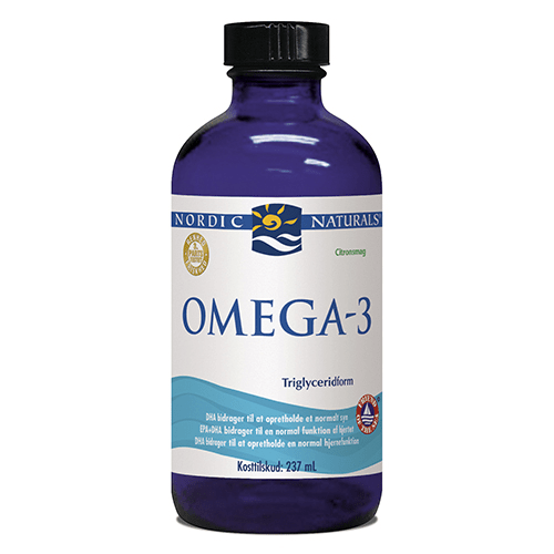 (Danish Label) Omega - 3 Fiskeolie, 1560mg Lemon - 237 ml. - VitaeSupps