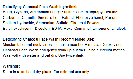 Detoxifying Charcoal Face Wash - 150 ml. - MioVita