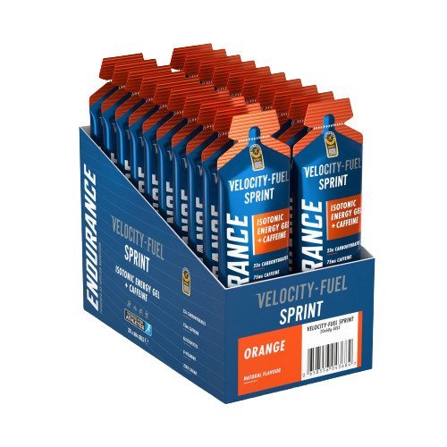 Endurance Sprint Isotonic Energy Gel + Caffeine, Orange - 20 x 60g - VitaeSupps