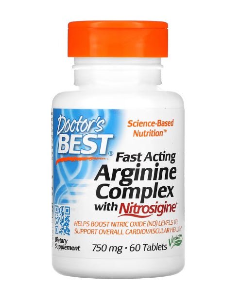 Fast Acting Arginine Complex with Nitrosigine, 750mg - 60 tablets - VitaeSupps