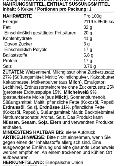 Fitking Protein Cookies, White Peanut - 6 cookies - VitaeSupps